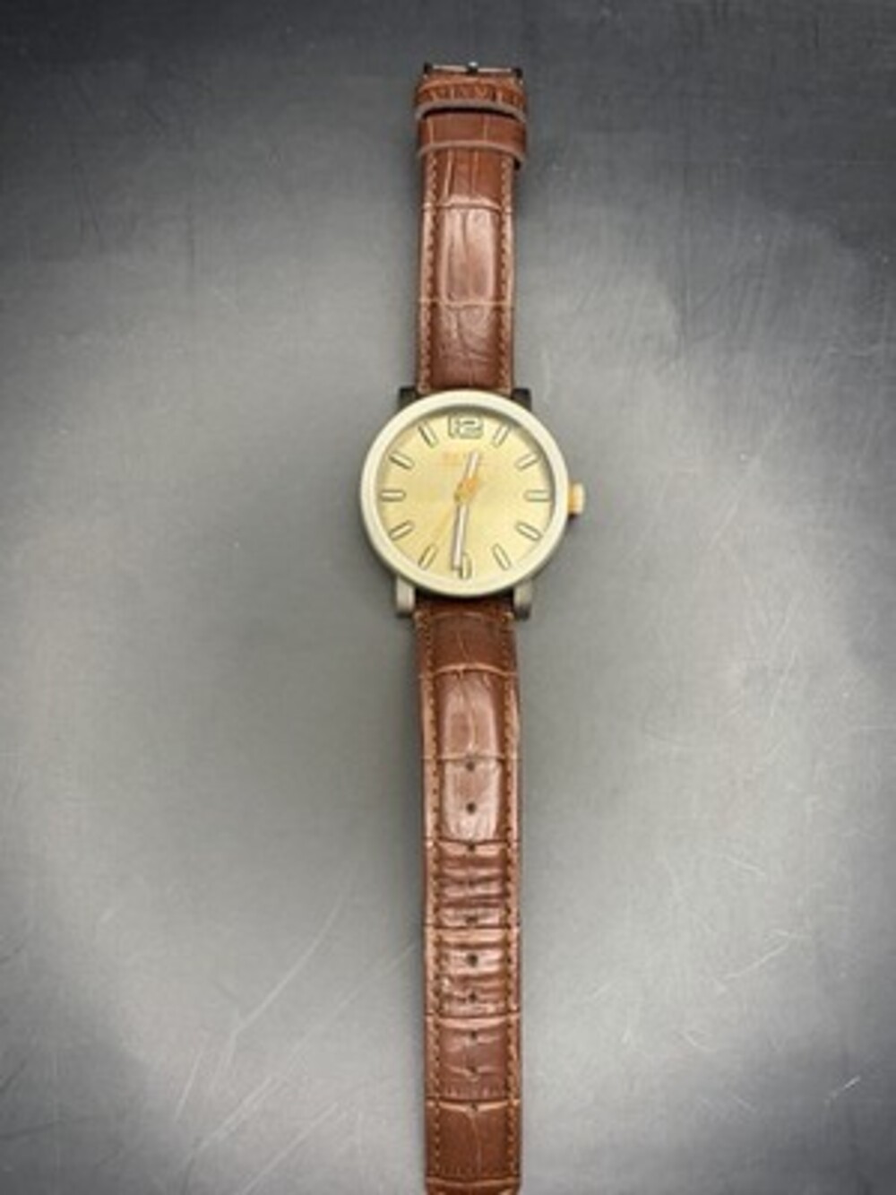 Hugo Boss Orange Bilbao Mens Watch Bronze Dial Brown Leather Strap 1550036